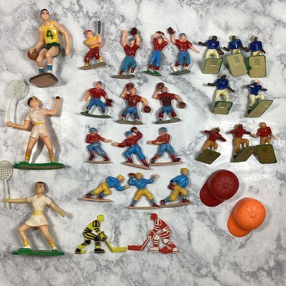 Vintage Cake Topper Lot Sports Basketball Football Tennis Baseball - Picture 1 of 16